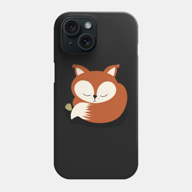 Sleeping Little Fox sticker Phone Case by marina63