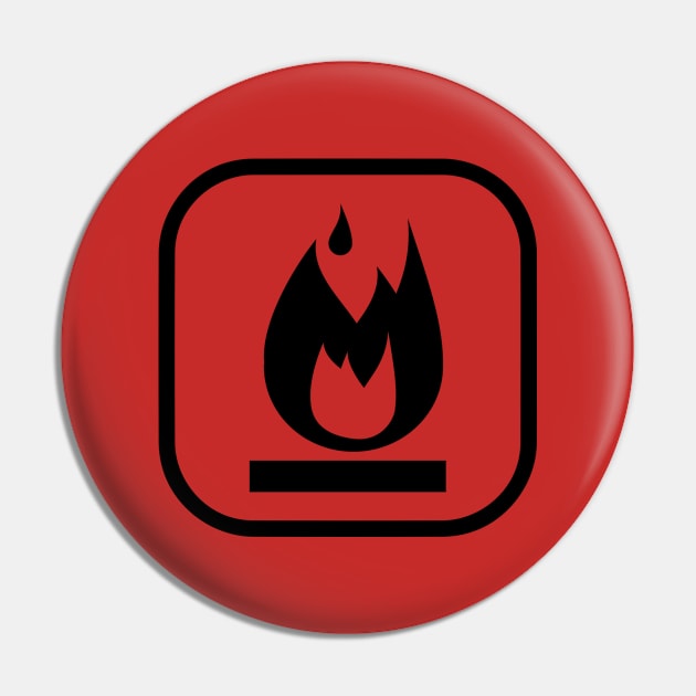 Flammable Symbol Pin by THP Creative