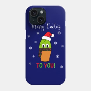 Merry Cactus To You - Cute Cactus With Christmas Scarf Phone Case