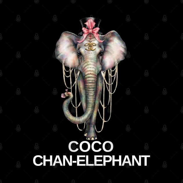 Coco Chan-Elephant Fashion Designer Elephant Jungle Gift For Animal Lover Anthropomorphic by DeanWardDesigns