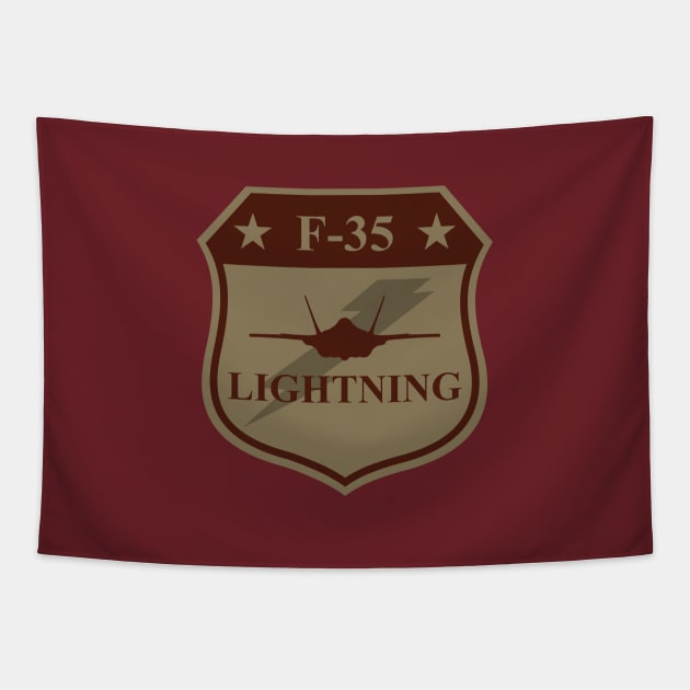 F-35 Lightning Patch (desert subdued) Tapestry by TCP