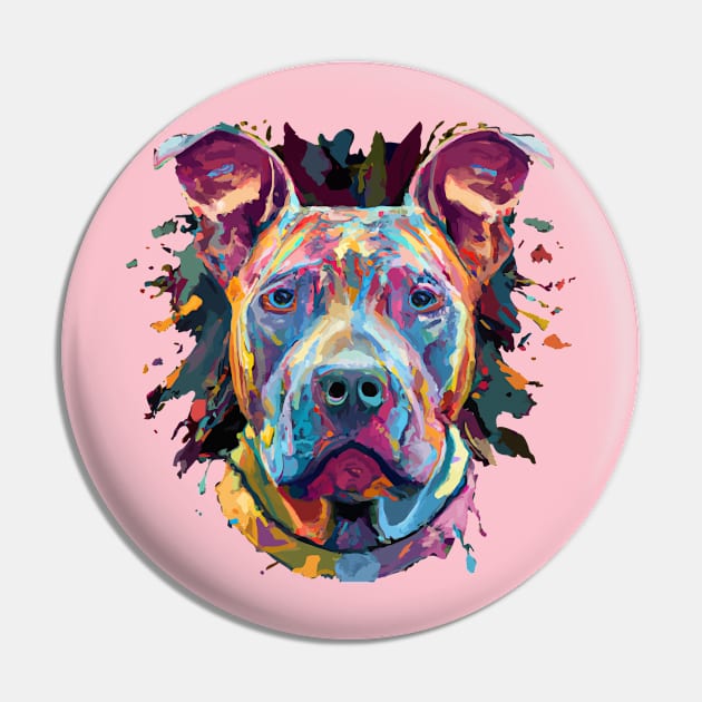 Pit Bull Terrier Puppy Painting Design Pin by Furrban