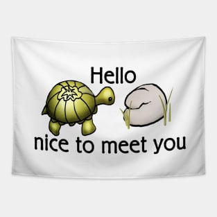 Hello nice to meet you (turtle) Tapestry