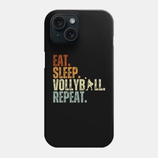 Eat Sleep Volleyball Repeat Kids Adult Women Retro Vintage Phone Case