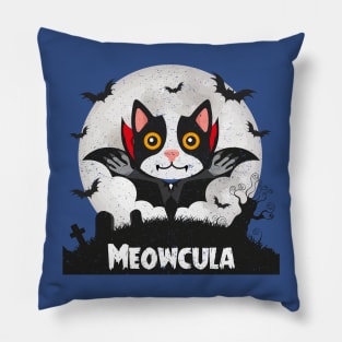 Meowcula Funny Halloween Cat Pillow