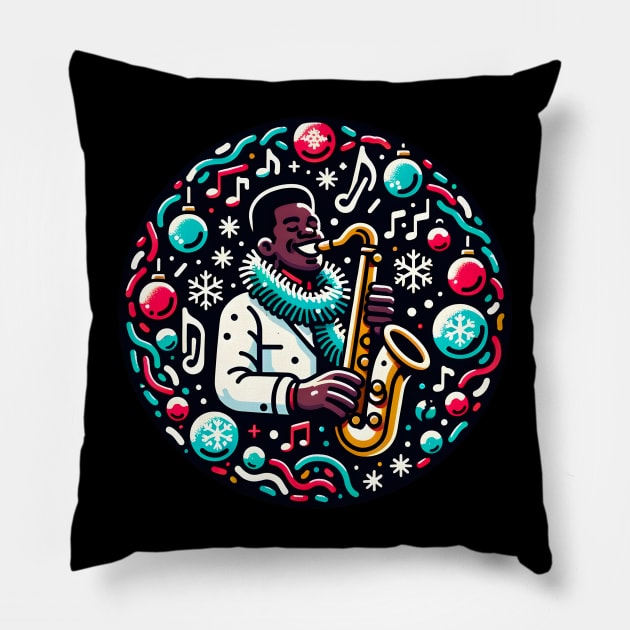 Musician in Christmas Pillow by Moniato