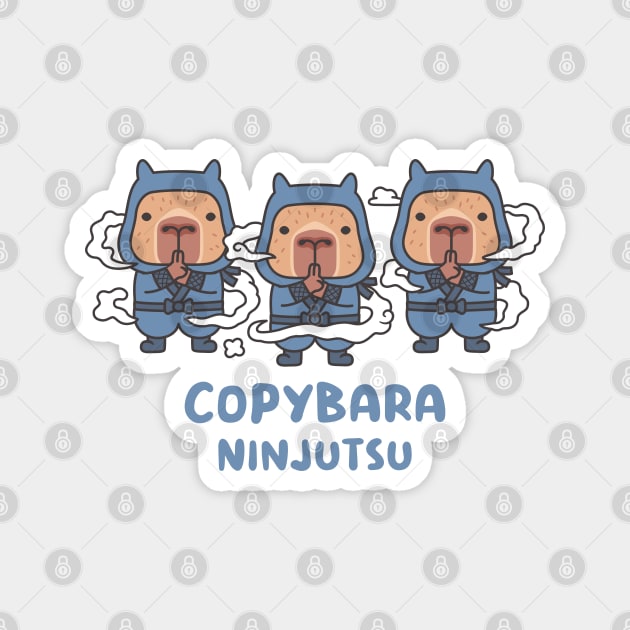 Cute Capybaras Ninja Copybara Ninjutsu Magnet by rustydoodle