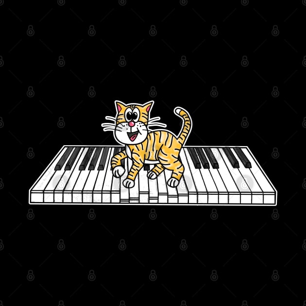 Kitten Playing Piano Pianist Cat Lover Music Teacher by doodlerob