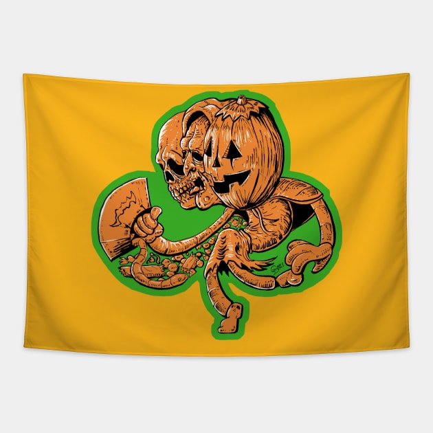 Halloween 3 lucky Shamrock Tapestry by GaboZeta