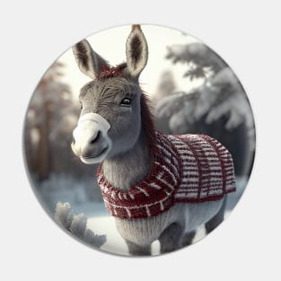 Cute Christmas Donkey Pin