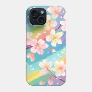 Abstract Pastel Rainbow Cherry Blossoms Phone Case