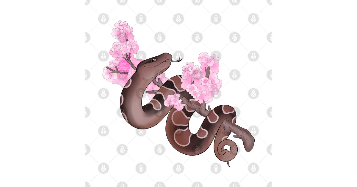 Pink Sakura Ball Python: Brown - Sakura - Sticker | TeePublic