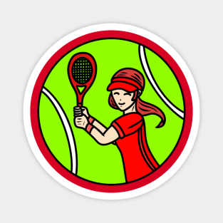 Beautiful cartoon tennis girl Magnet