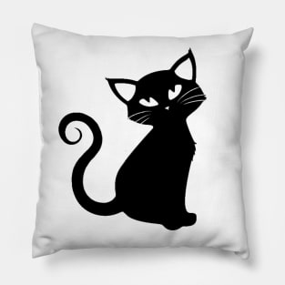 Black cat - Catshirt - Catslover - Vegan - Kawaii - gift idea Pillow