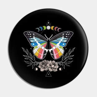 Queer Butterfly LGBT Gay Pride Flag Pin