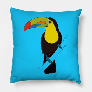 TUCAN CUTE BIRD PARADICE COLORFUL FEATHERS Pillow