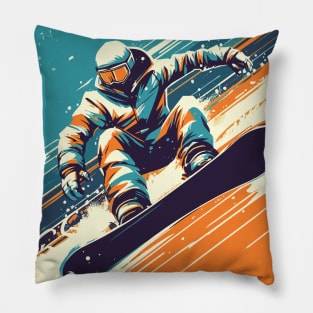 Retro snowboarder Pillow