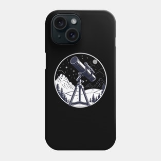 Stargazing telescope astronomy scientist hobby design Phone Case