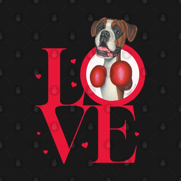 Boxer Dog Love by Danny Gordon Art