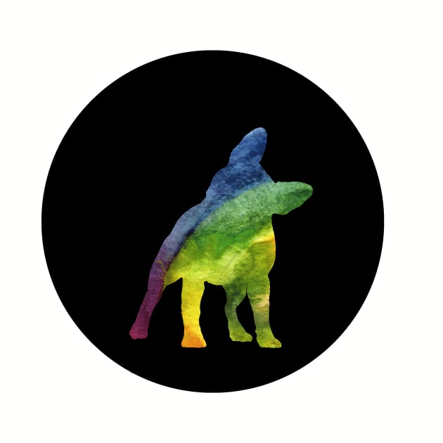 French Bulldog - Cool Rainbow Silhouette by SophieStockArt