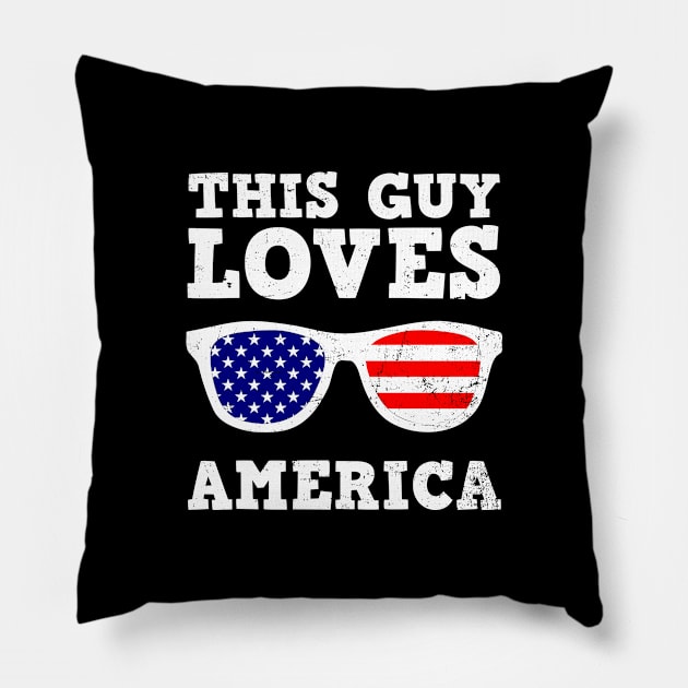 4th Of July 2020 Shirt | This Guy Loves America Gift Pillow by Gawkclothing