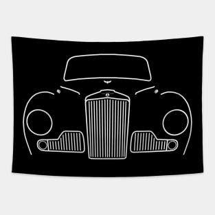 Sunbeam Supreme MkIII 1950s British classic car white outline graphic Tapestry