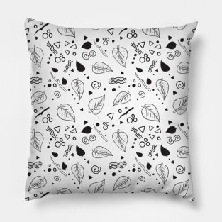 Leaf Doodle Seamless Surface Pattern Design Pillow