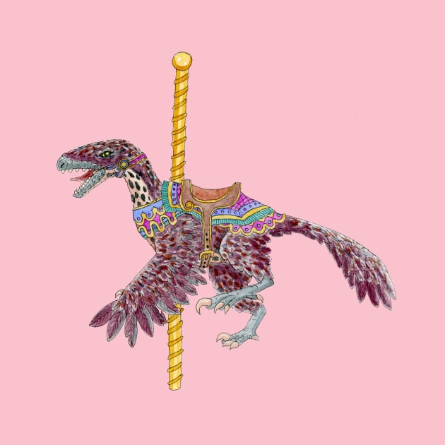 Carousel Dinosaur Feathered Raptor by paintedpansy