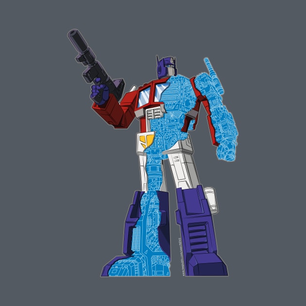 Optimus Prime - Écorché (blueprint v1) by NDVS