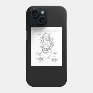 Mr Potato Head Patent - Potato Head Art - Black And White Phone Case