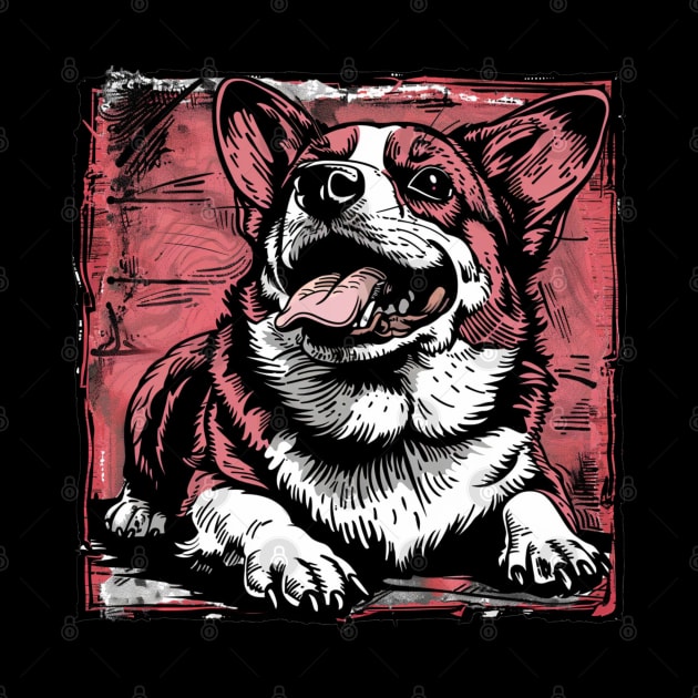 Retro Art Pembroke Welsh Corgi Dog Lover by June Sixteen