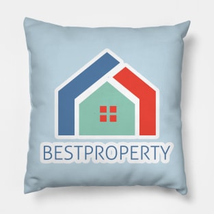 Creative Real Estate Sticker logo design. Property and Construction sticker logo design. Homes logo concept Real estate service and Growth house icon logo Pillow