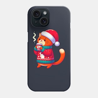 I Love Coffee Christmas And Cats, Cat And Coffee Phone Case