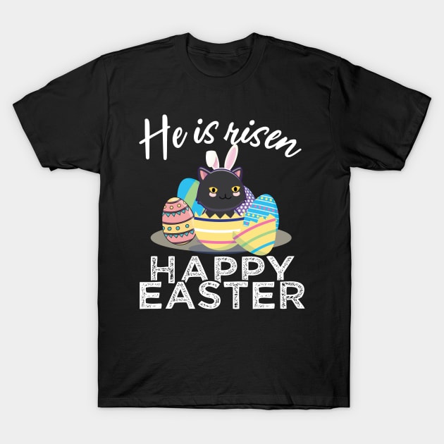 Cute Black Cat Bunny Hat Easter Eggs T-Shirt Cute Black Cat Bunny Hat Easter Eggs T-Shirt