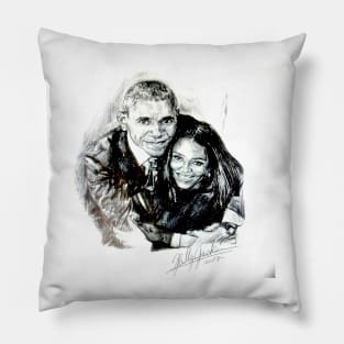 BARACK & MICHELLE OBAMA PORTRAIT Pillow