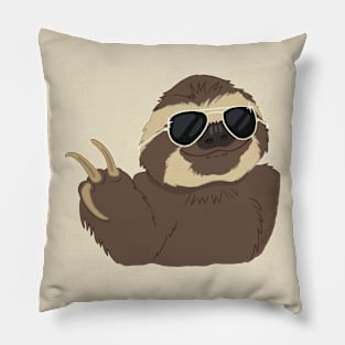 Peace Sign Cool Funny Sloth Pillow