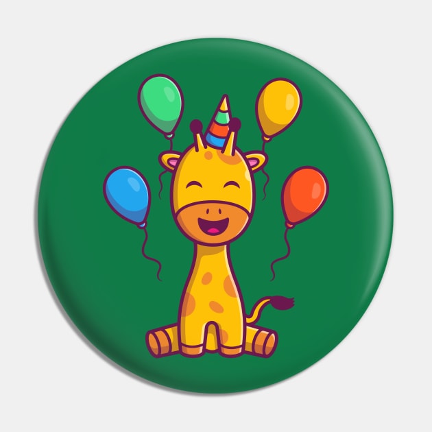 Cute Giraffe Birthday Party Cartoon Pin by Catalyst Labs