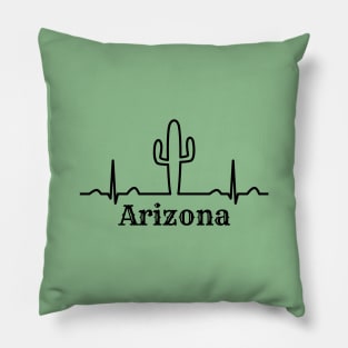 Arizona - Saguaro Cacti - Heartbeat Pillow