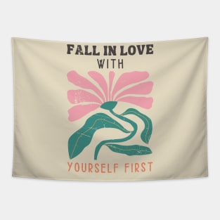 Boho Retro Floral Quote Tapestry