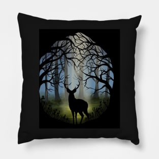 Deer in a forest Pillow