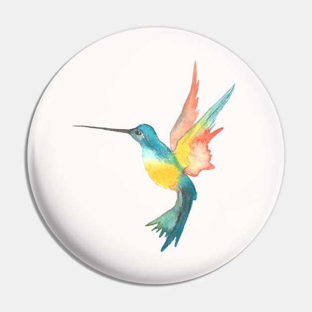 Colorful Colibri Pin by Happy Art Designs