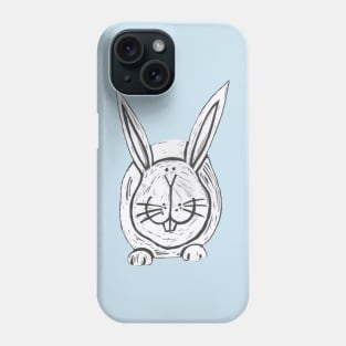 Rabbit,White Rabbit on blue Phone Case