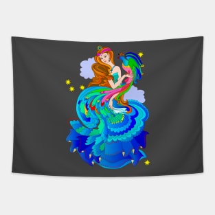 Princess with magic fire-bird Tapestry