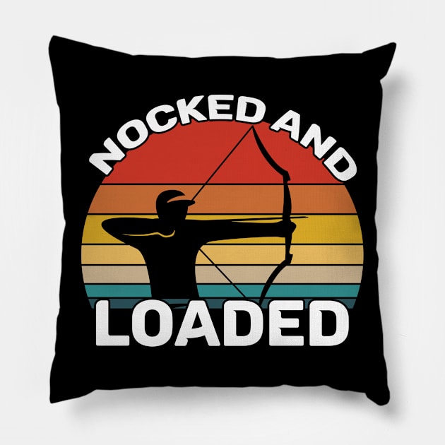 Archery - Nocked And Loaded Pillow by Kudostees