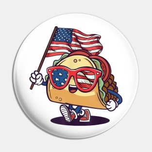 Taco Sunglasses American Flag USA Funny 4th Of July Gifts Pin