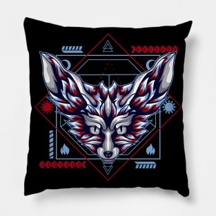 red fox cartoon Pillow