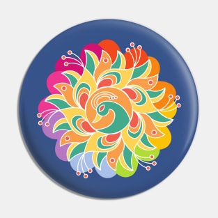 Multicolor Peacock - Colorful Peacock - Rangoli Pin