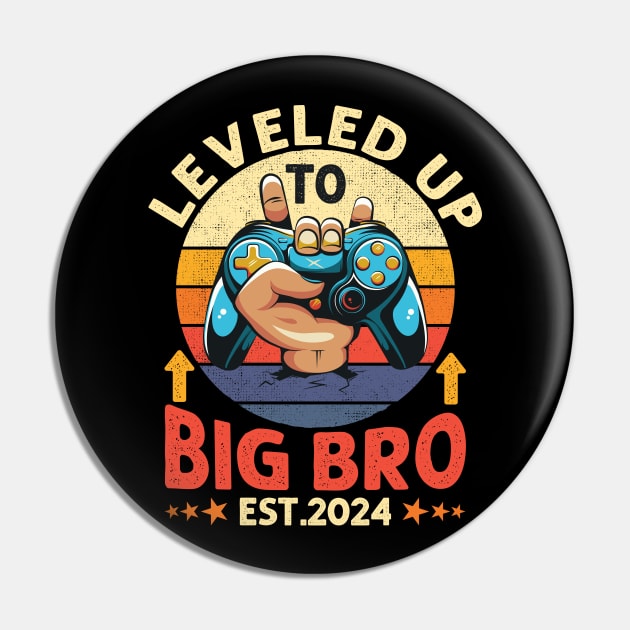 Leveled Up to Big Brother Video Gamer Big Bro Level Unlocked Boys Pin by DenverSlade