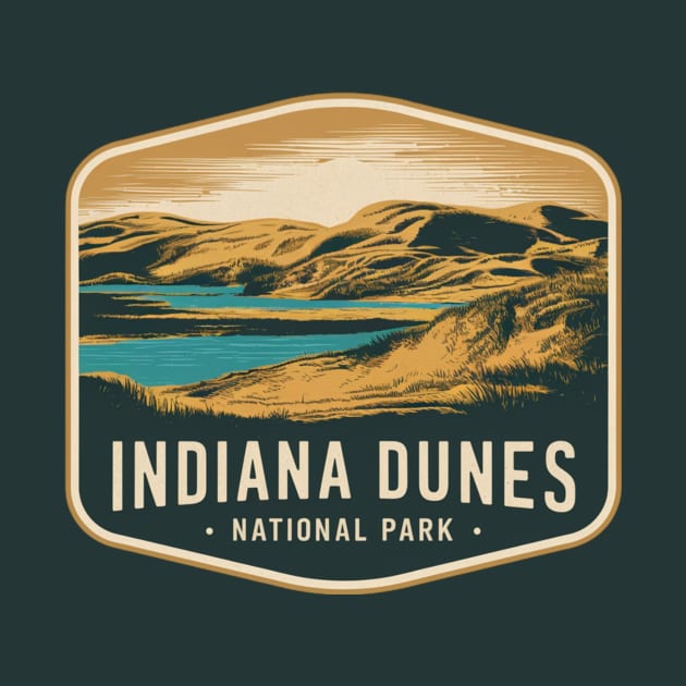 Indiana Dunes National Park Landscape Emblem by Perspektiva