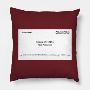 American Psycho Patrick Bateman's Business Card Pillow